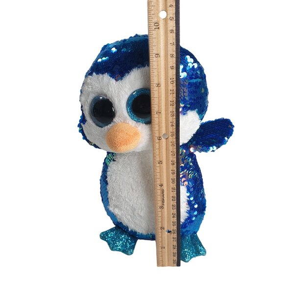 Payton The Penguin TY Flippables 10 Inch Tall 2018 Plush Sequin Toy Gift Beanie - Picture 2 of 7